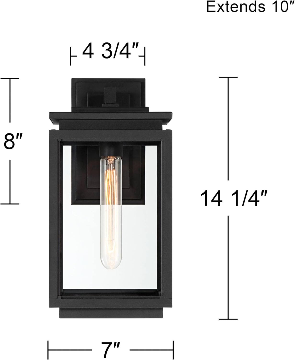 Possini Euro Design Atkins – Lámpara de pared moderna de 14 14 pulgadas de alto para exteriores, para porche, casa, exterior, farol exterior