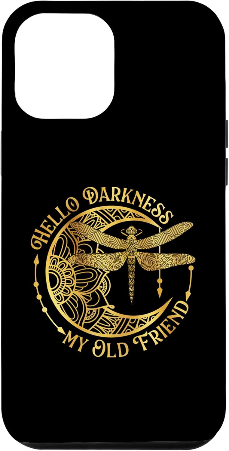 Funda para iPhone 13 Pro Max Hello Darkness My Old Friend – Dragonfly Lover Insects Moon Case