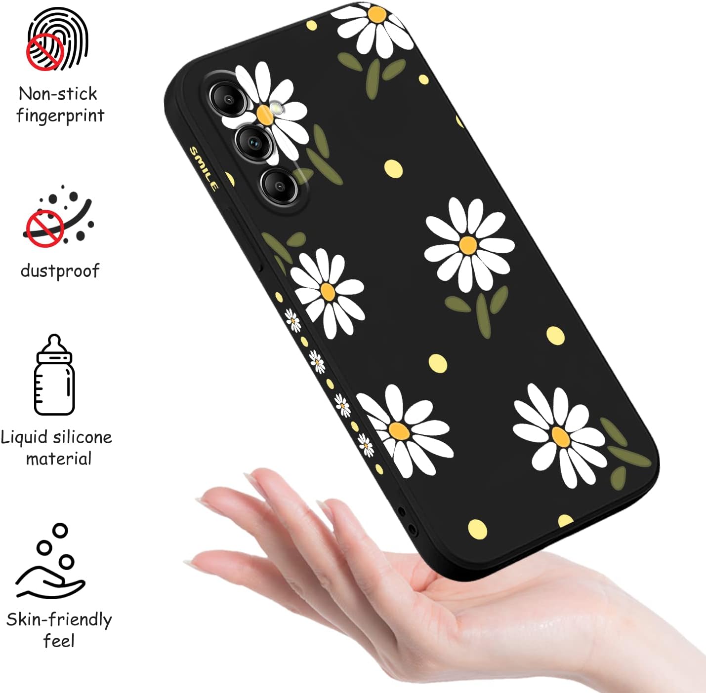 LEECG Funda para Samsung Galaxy A14 5G, mariposa de flores amarillas para niña, funda Galaxy A14, a prueba de golpes, flexible, protector protector