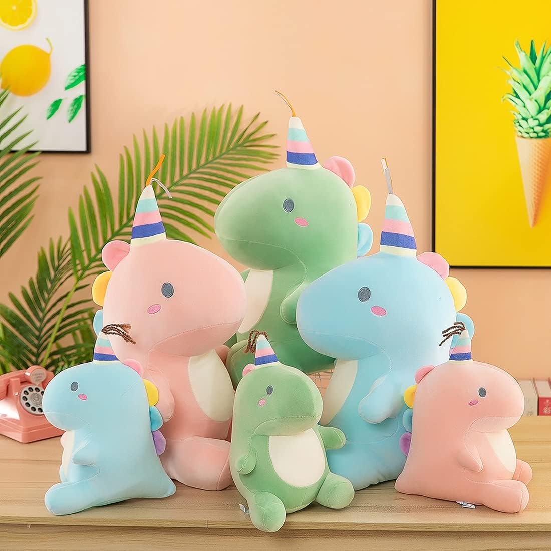 Lindo animal de peluche de dinosaurio de 11.8 pulgadas, peluche de dinosaurio suave para niños, regalos para niños y niñas (azul, 11.8 pulgadas11.8