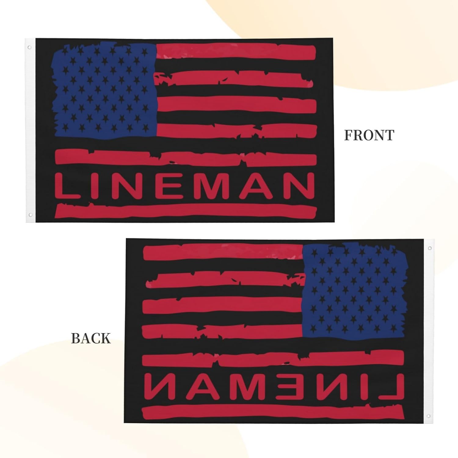Banderas de liniero de doble cara con bandera de Estados Unidos de 3 x 5 pies, banderas para exteriores, banderas decorativas duraderas para