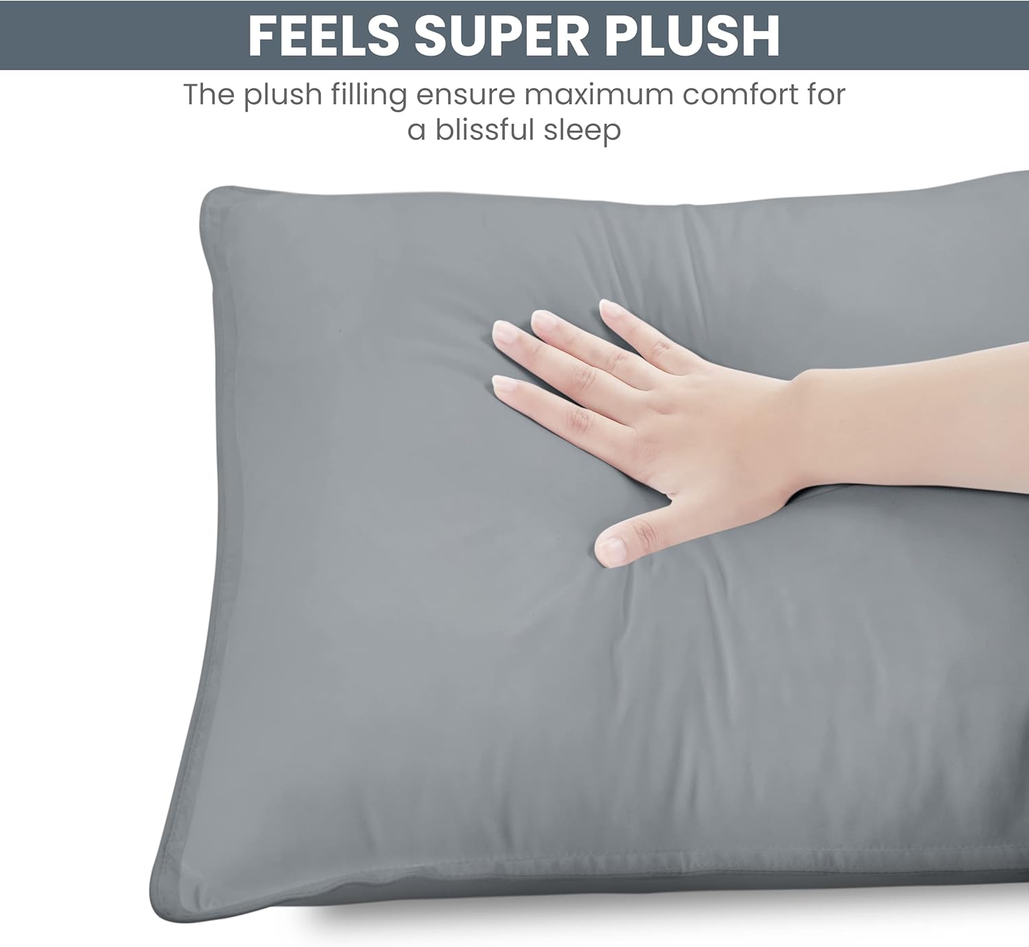 Utopia Bedding Almohadas de cama para dormir (gris), tamaño Queen, juego de 2, almohadas de hotel, almohadas refrescantes para dormir de lado,