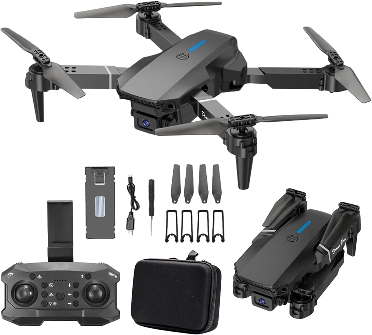 Dron con cámara para adultos Dual 1080p HD Fpv Drone Juguetes de control remoto Mini Drone RC para niños 8-12 Altitude Hold Modo sin cabeza Ajuste
