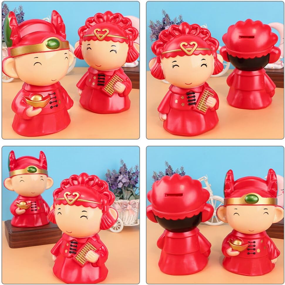 OSALADI 1 Pair Toys for Boys Wedding Decoration Boys Piggy Bank Boy Toy Tabletop Decor Red Home Decor Girl Toys Kid Toys Kids Toys Kids Piggy Bank