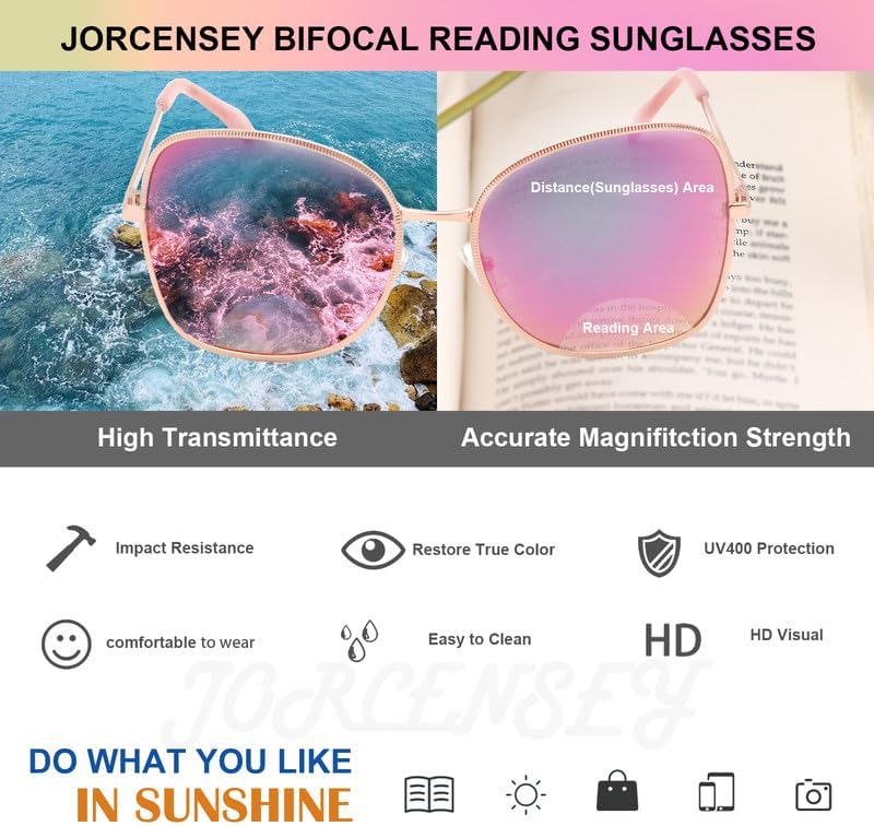 Paquete de 2 lentes de sol bifocales de lectura para mujer, diseño de ojo de gato, cuadrados, lentes de lectura al aire libre
