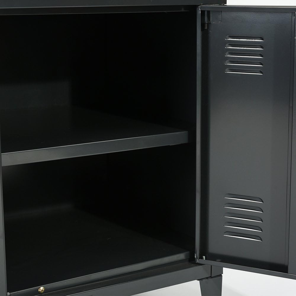 HouseinBox – Armario de almacenamiento de archivos para oficina (metal, 3 puertas, 3 en 1, 2 estantes, patas desmontables)