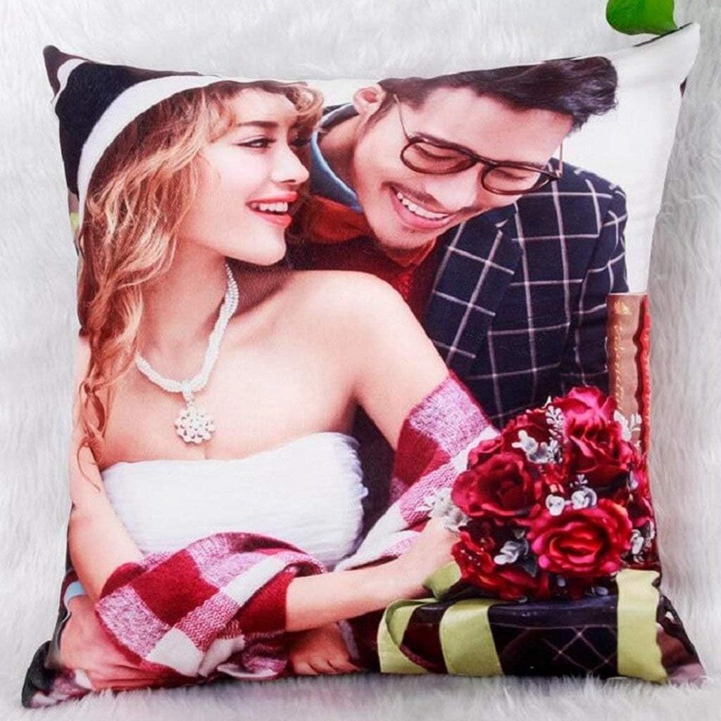 Funda de almohada personalizada, diseño de fotos o texto, funda de almohada personalizada para fotos de mascotas, imagen de amor y recuerdo de boda,