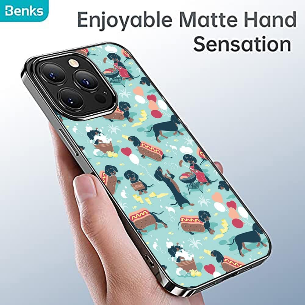Funda compatible con iPhone 13 Pro Max, diseño de perro salchicha con diseño divertido de perro salchicha Weiner, funda para iPhone, protección