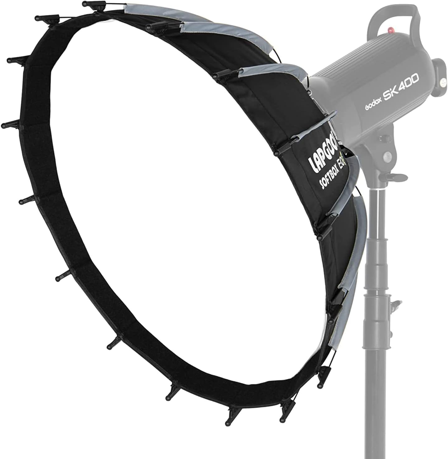 LAPGOOD Plato de belleza Softbox de 31.5 pulgadas con rejilla y diseño de doble paño suave, difusor de montaje Bowens para luces de flash y video,