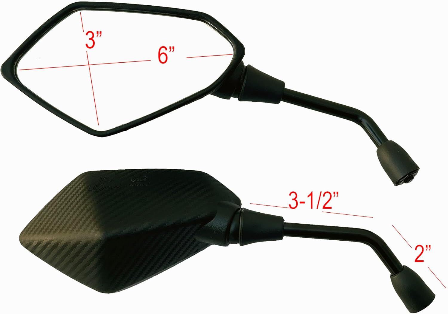 Espejos retrovisores de fibra negra compatibles con Yamaha MT-09 2020