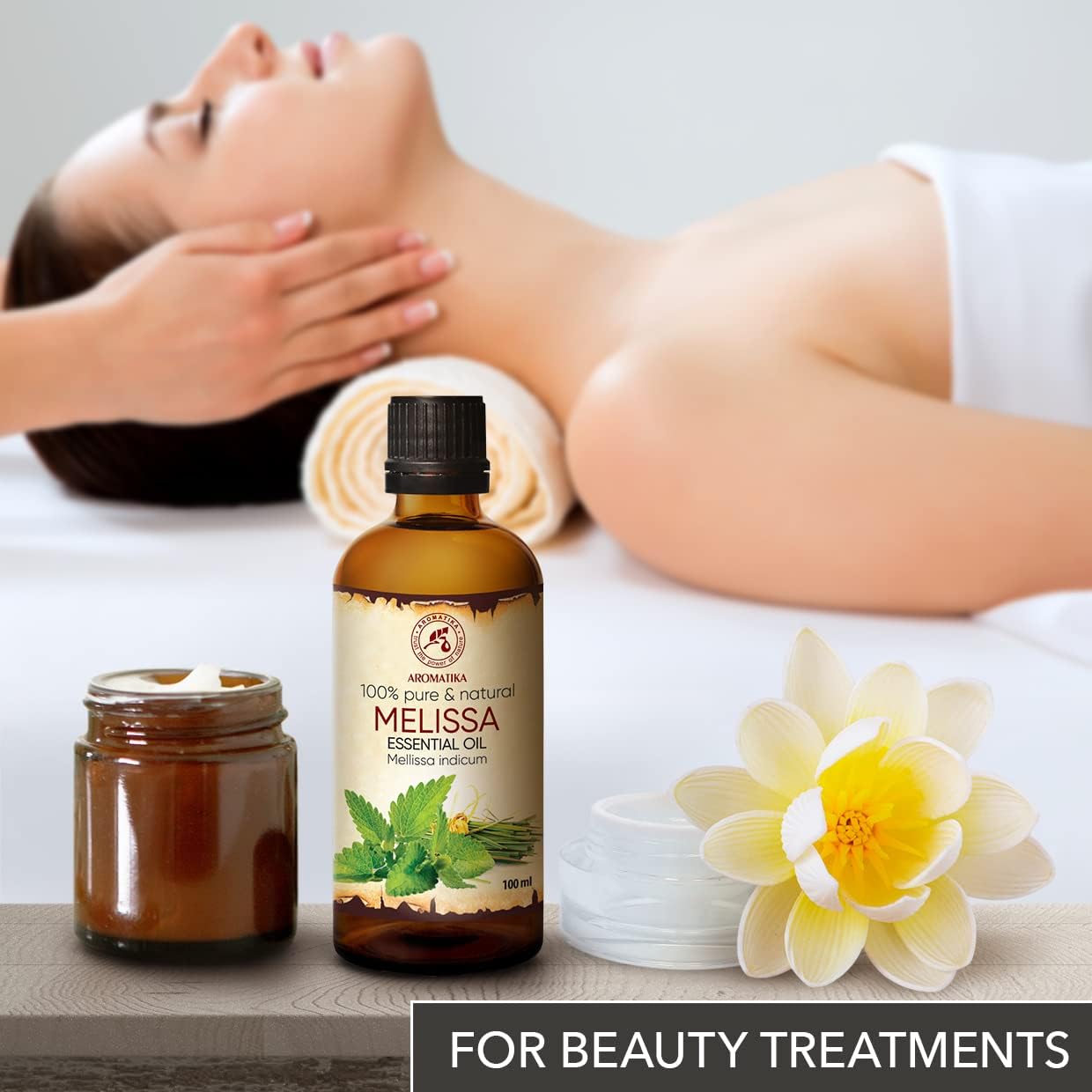 Melissa – Aceite esencial de Melissa de 3.4 onzas líquidas – Melissa Indicum – Aromaterapia – Homefragrance – Aceite puro de melisa para el cuidado
