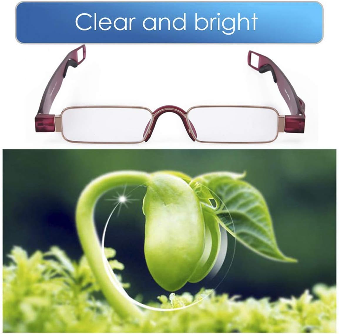 Gafas de lectura compactas, ligeras, portátiles, con bloqueo de luz azul