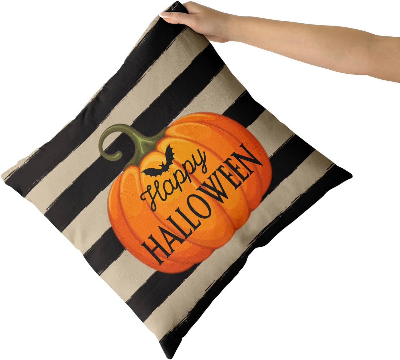 Fundas de almohada de Halloween de 18 x 18 pulgadas, fundas de almohada decorativas de calabaza de Halloween para festival, funda de almohada