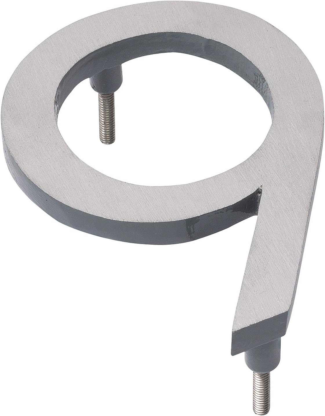 Montague Metal Products MHN-04-F-GY2-9 Solid Brushed Aluminum Modern Floating Address House Numbers, 4″, Satin Nickel Powder Coated Gray Two-Tone
