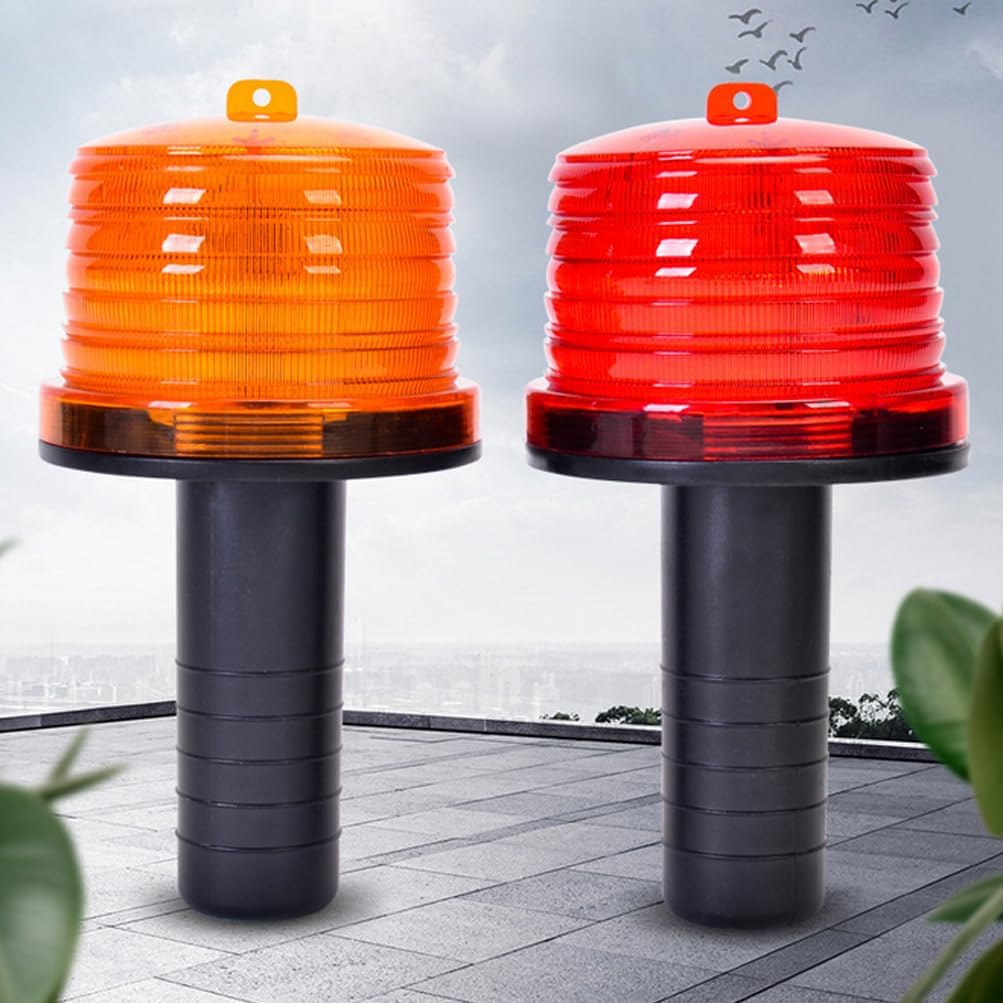 Aolyty Luz solar de advertencia, lámpara LED de advertencia impermeable, luz de seguridad solar súper brillante con interruptor para construcción,
