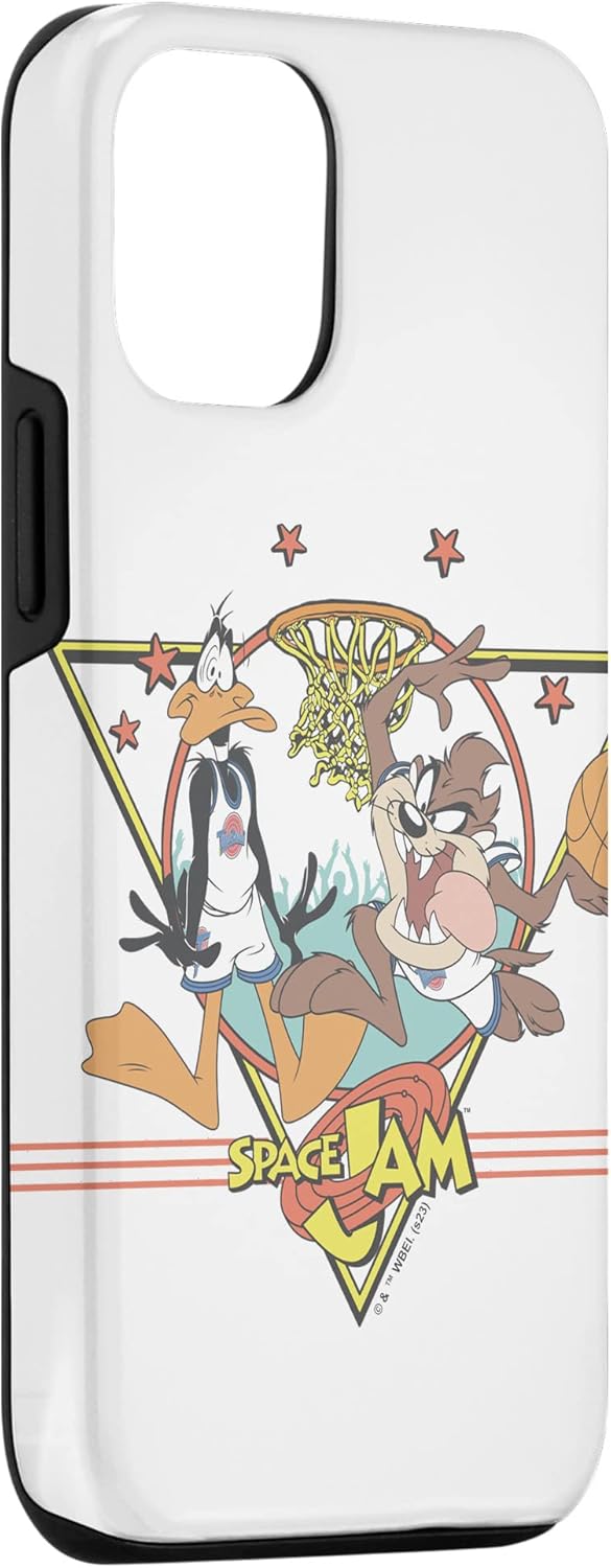 Funda para iPhone 13 Pro space jam Daffy Duck & Taz Retro Stars Basketball Team