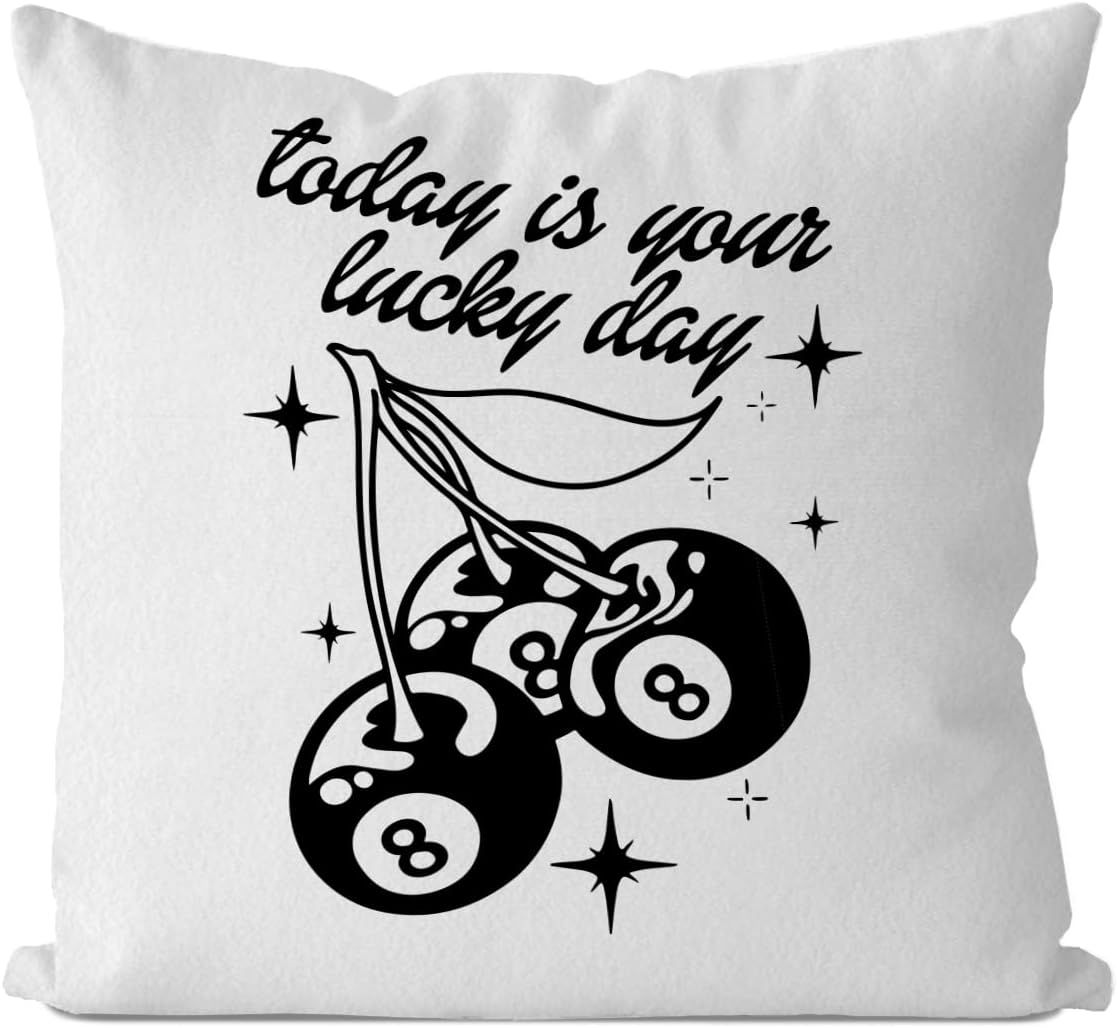 Fundas de almohada Cherry de 8 bolas de 18 x 18 pulgadas, fundas de almohada modernas de cereza para sofá, cama, dormitorio, niños, almohadas