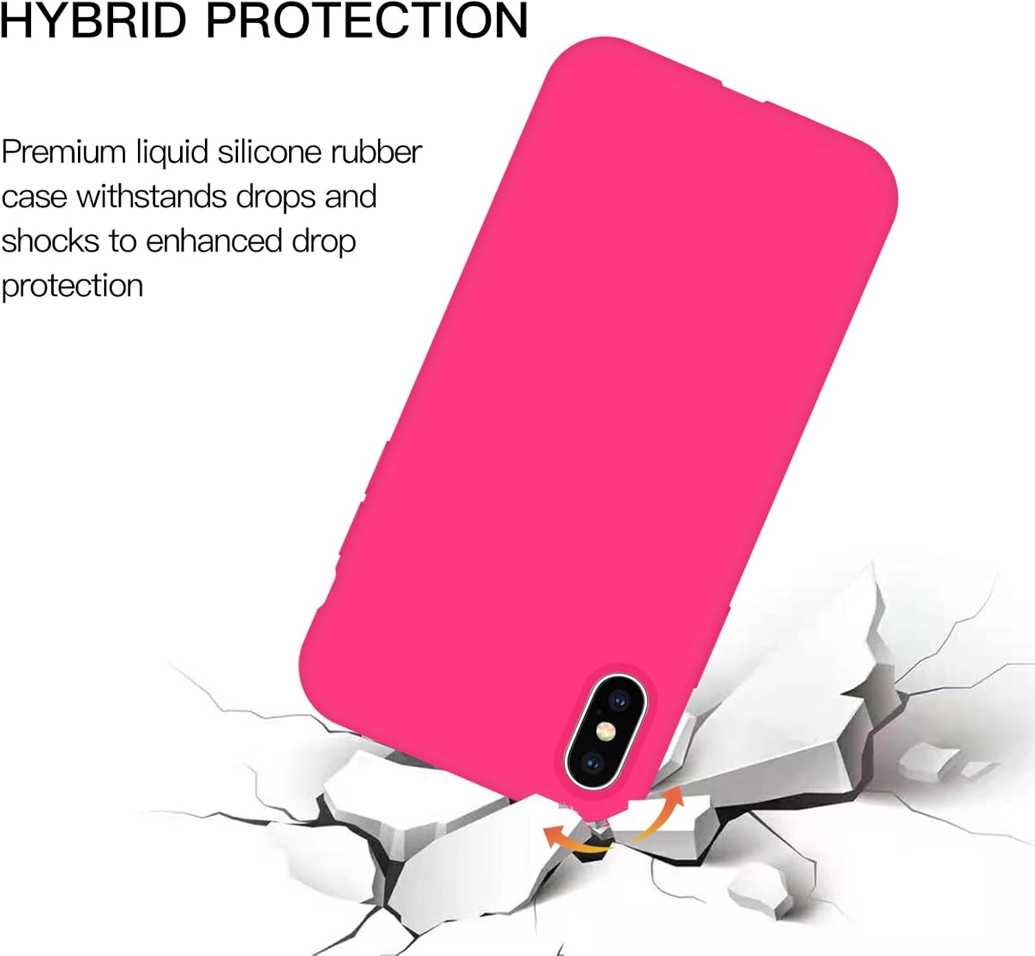 Funda para iPhone X, funda para iPhone Xs, silicona líquida de gel suave, funda delgada para teléfono, forro de microfibra duradero antiarañazos,