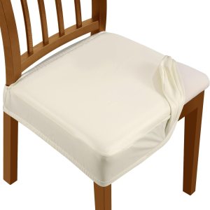 YISUN Fundas para sillas de comedor, de piel sintética sólida, impermeable y a prueba de aceite, elásticas para sillas de comedor (beige, 4 juegos) YISUN Fundas para sillas de comedor, de piel sintética sólida, impermeable y a prueba de aceite, elásticas para sillas de comedor (beige, 4 juegos)