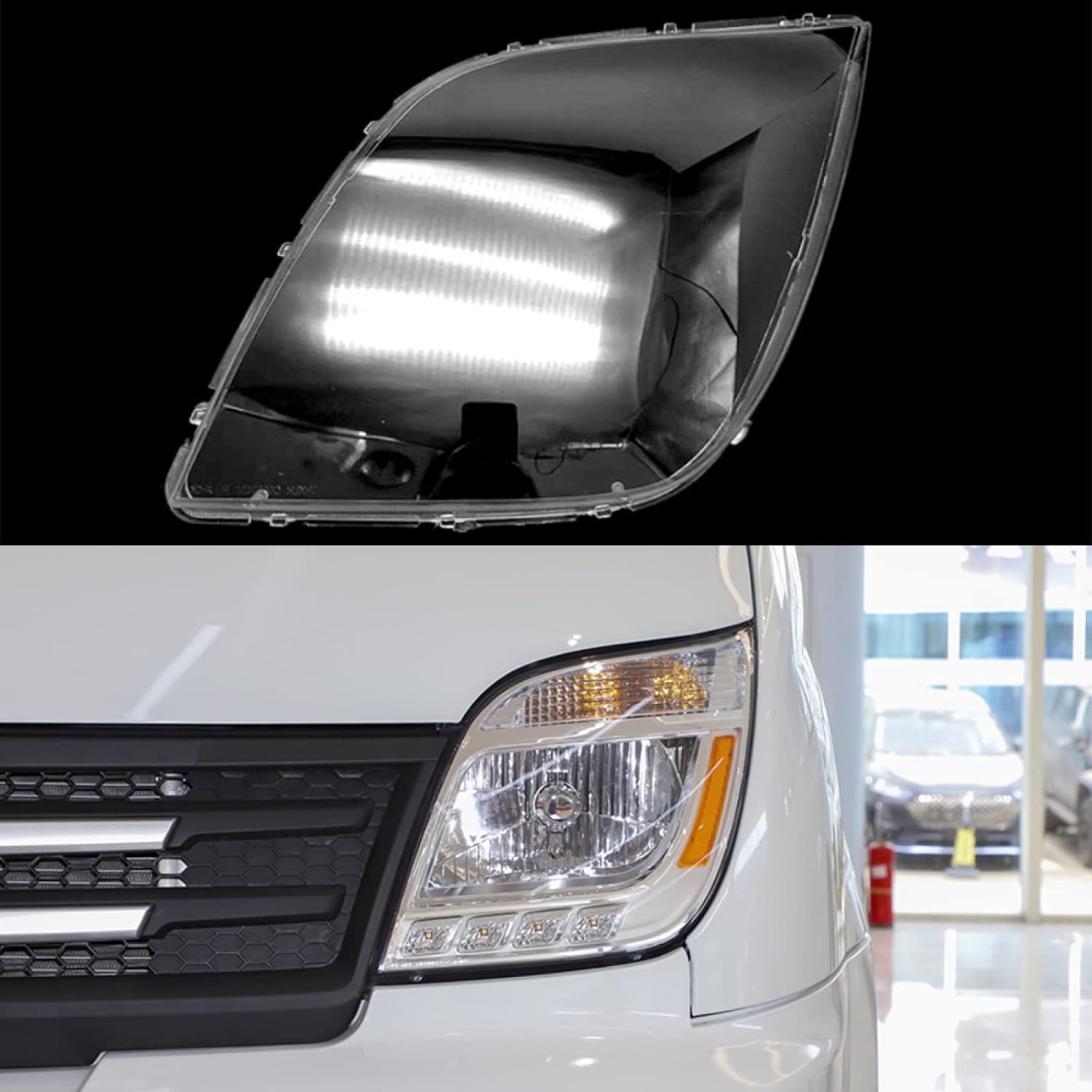 Cubierta de lente de faro delantero de coche para SAIC MAXUS V80, cubierta de lente de faro delantero de coche, pantalla de lámpara, tapas de faro
