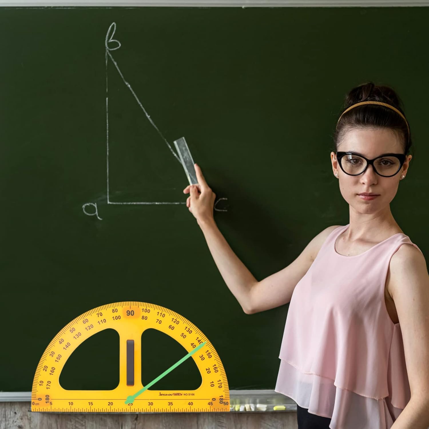 1 transportador, transportador grande para transportador de geometría con brazo oscilante, herramienta de medición magnética, suministros escolares