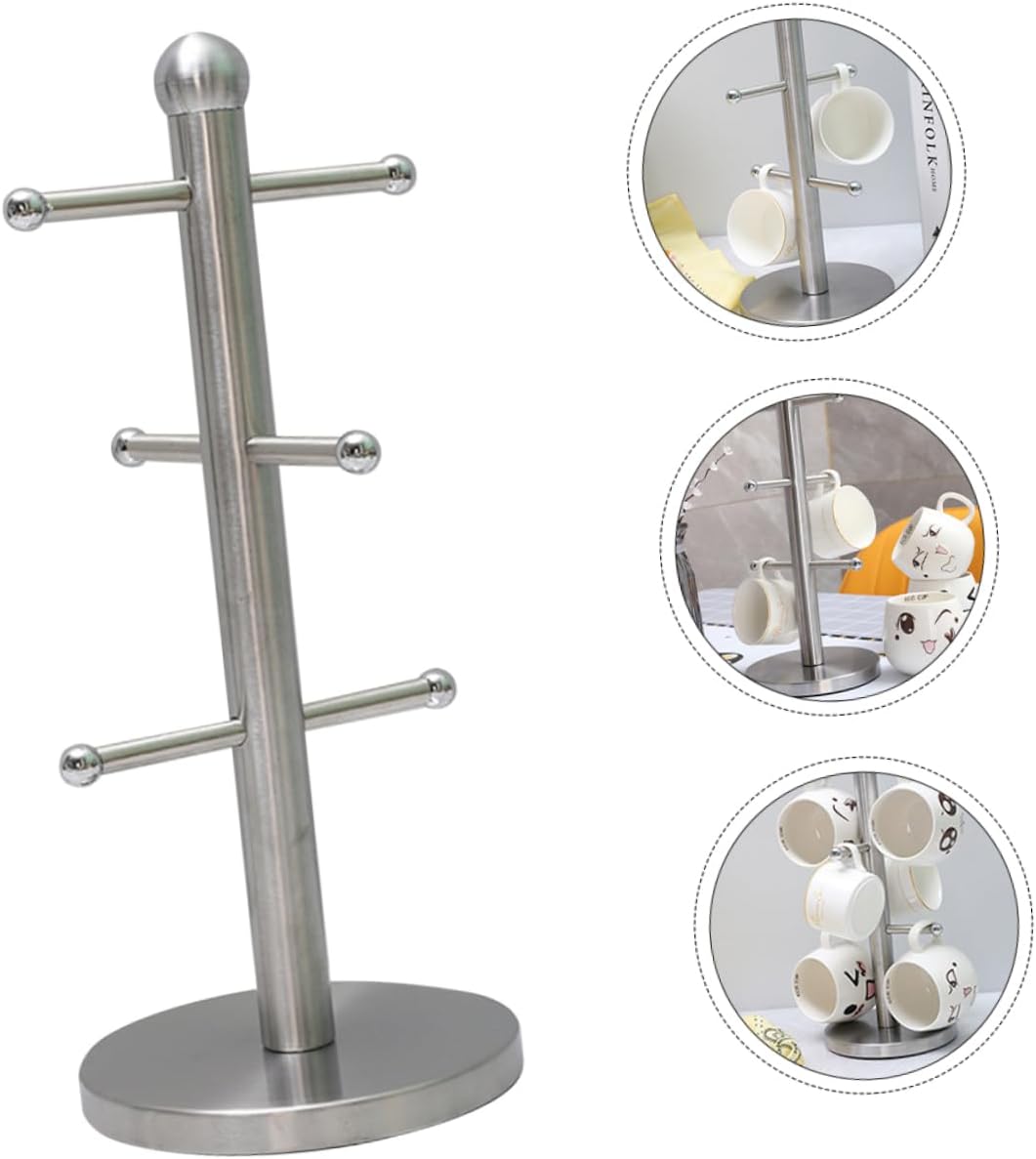 HOMSFOU Organizador de armario de metal para ropa, tazas de café de metal, soporte rústico para tazas de café, soporte para taza de café, soporte