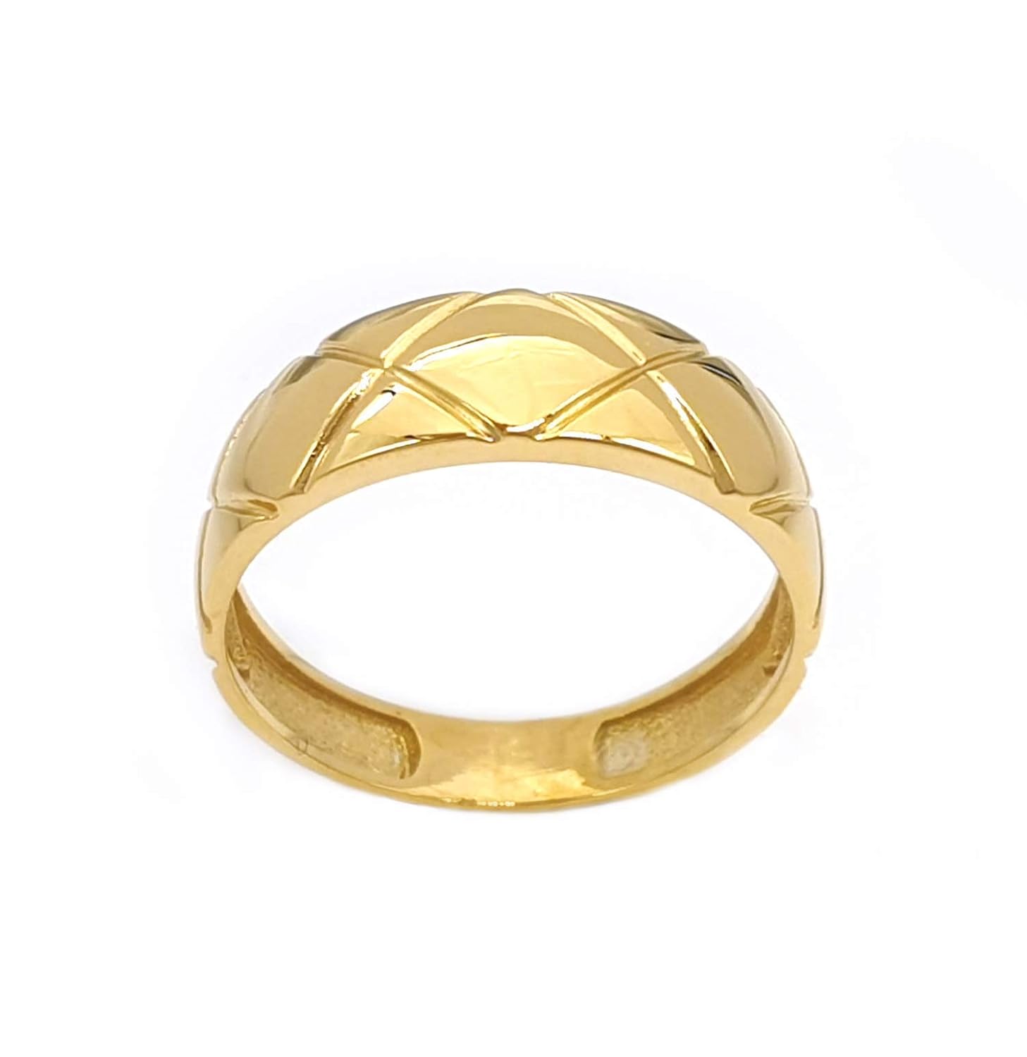 Elegant jewel box Women’s small Dome Capitoné ring in solid Gold 9k, 14k, & 18k, Capitone gold band, Statement gold ring with texture, Unique gift,