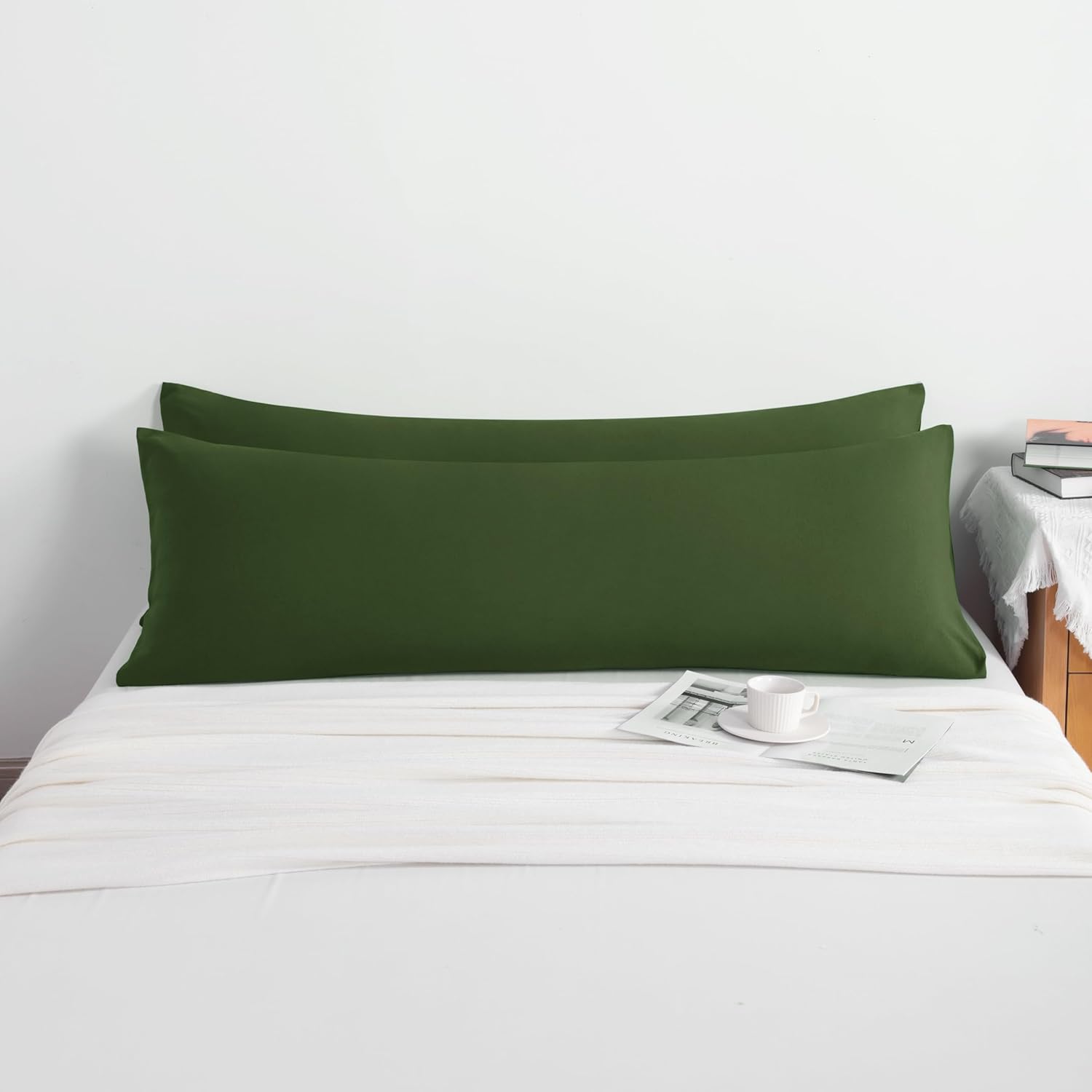 NTBAY Juego de 2 fundas de almohada corporales, paquete de 2 fundas de almohada de microfibra cepillada de 20 x 54 pulgadas, suaves, resistentes a