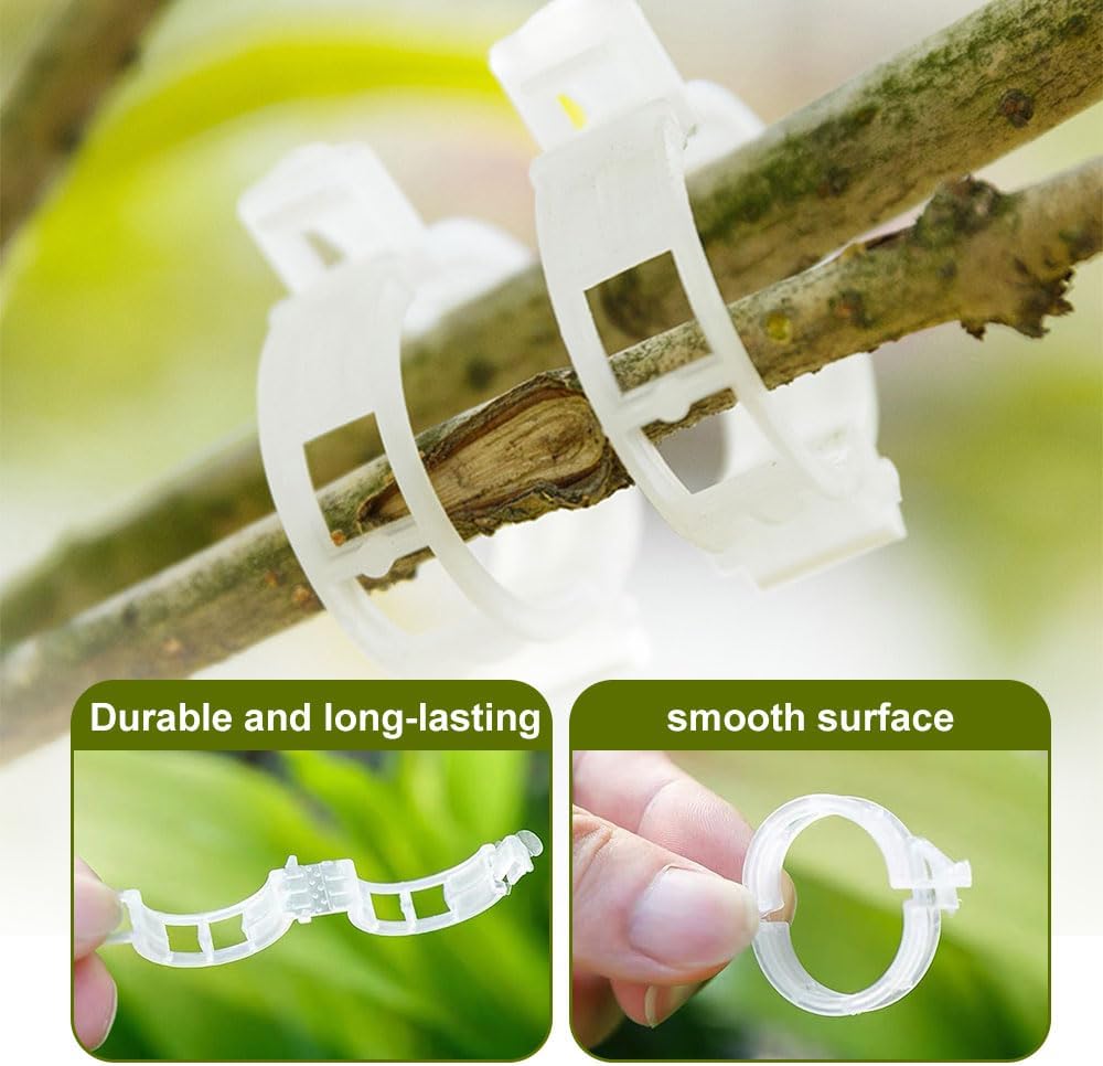 100 clips de soporte para plantas, 150200300 clips para plantas trepadoras, clips de plantas transparentes, clips de soporte para plantas, clips de