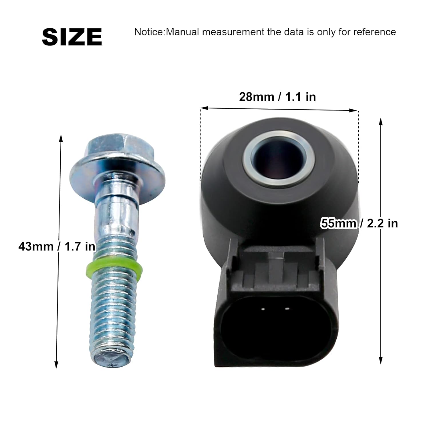 12570125 Sensor de detonación de golpe de encendido apto para Chevrolet Malibu Savana Sierra Silverado Suburban Tahoe Terrain Trailblazer Traverse