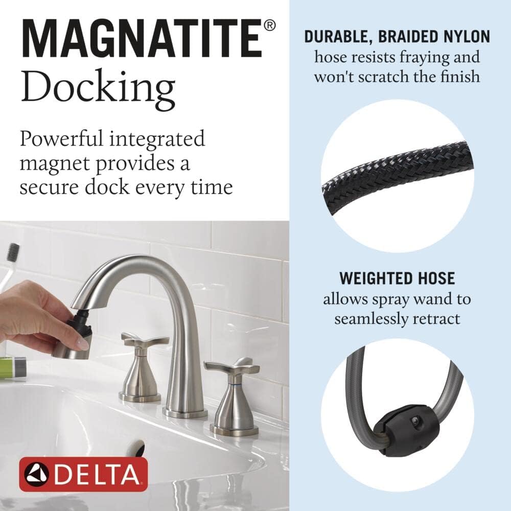DELTA FAUCET 357756-SSPD-PR-DST Stryke – Grifo de baño, Lumicoat Inoxidable