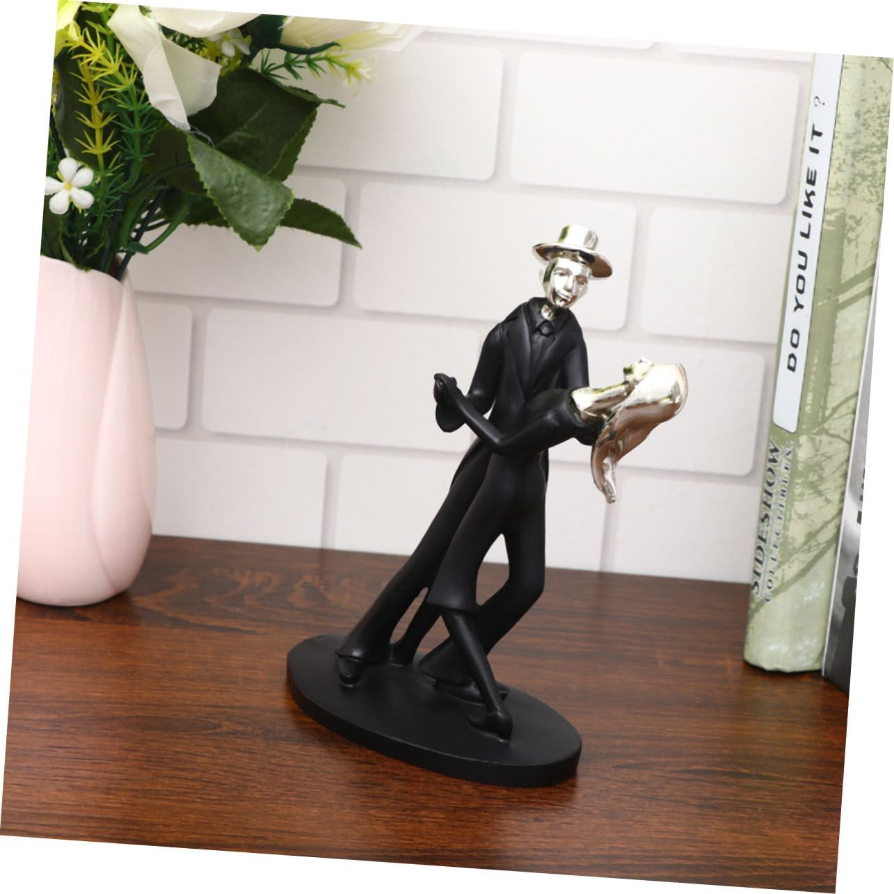 Yardenfun Estatuilla de pareja romántica esculturas románticas de pareja romántica estatua de amante escultura decoración para el hogar Miniture