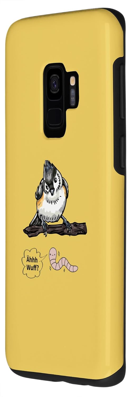 Galaxy S9 Vogel und Wurm Äh Wuff Funny Animal Motifs Bird Gifts Case
