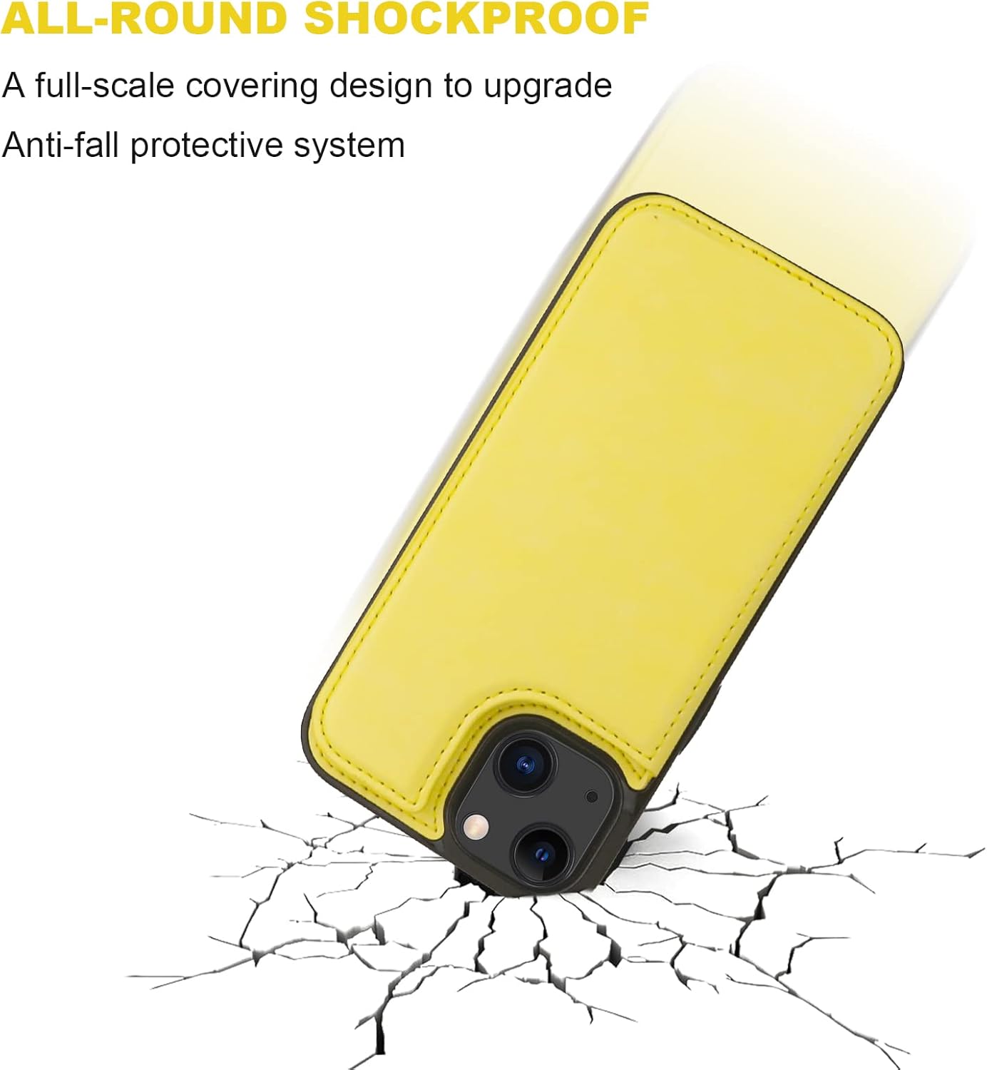Onetop Funda tipo cartera compatible con iPhone 13 con soporte para tarjetas, funda de piel sintética con ranuras para tarjetas, doble cierre