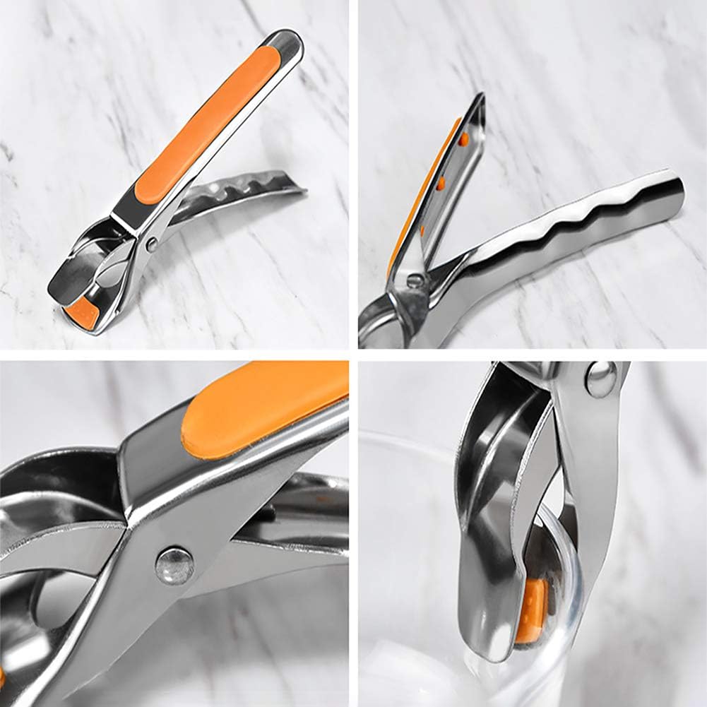 Pinza para platos calientes, agarre ergonómico para bandeja de pizza, clip ergonómico para tazón, agarre de placa caliente de restaurante de acero