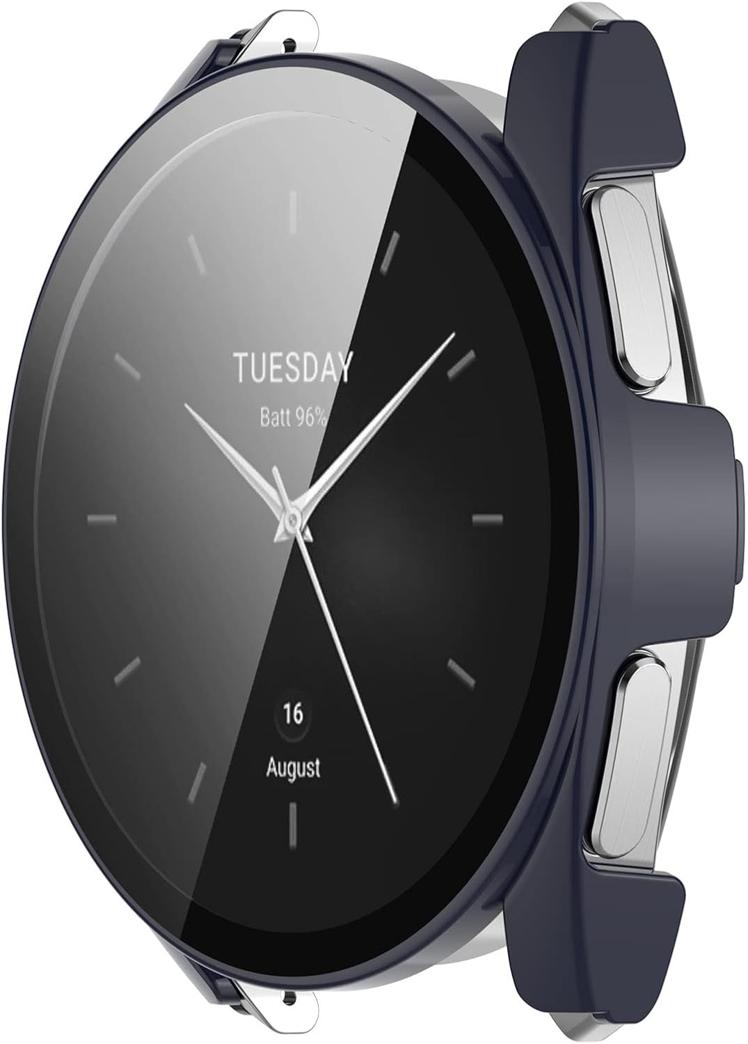 PC+Funda protectora de pantalla de vidrio templado compatible con Xiaomi Watch S2 1.654 in1.811 in, protector de pantalla para Xiaomi Watch S2 1.654