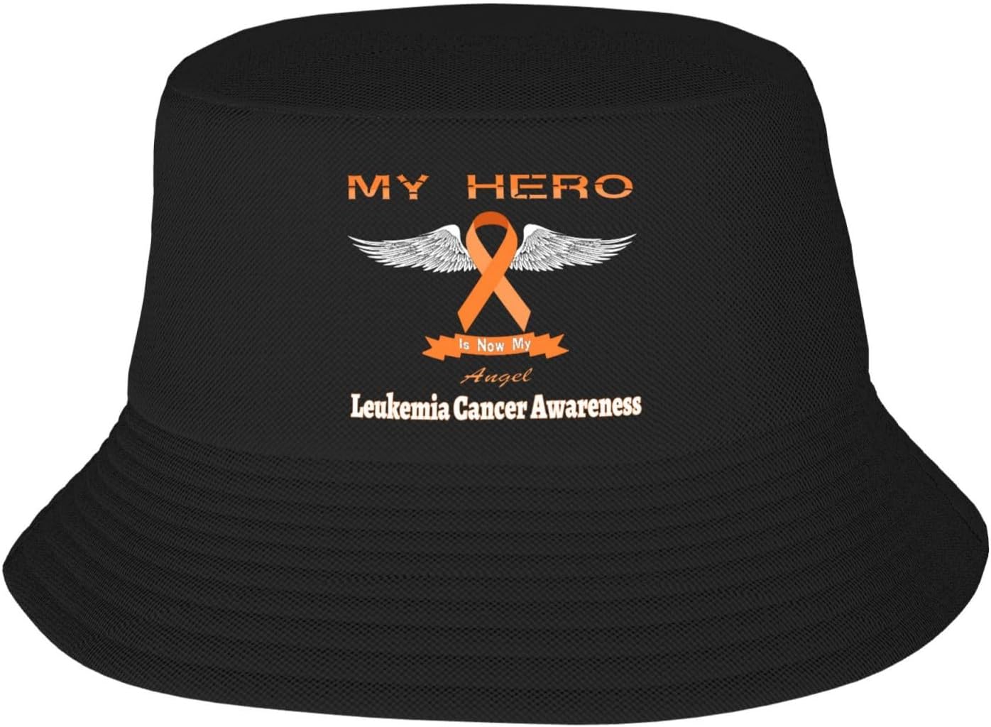 My Hero is Now My Angel – Sombrero de pescador para concientización sobre el cáncer de leucemia de doble tejido para mujereshombres, sombrero de
