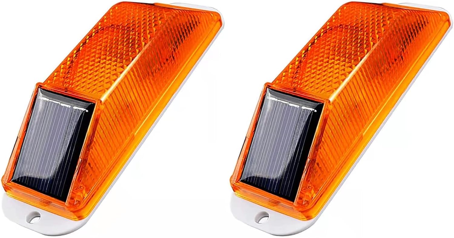 Semáforo, 2 unidades, luz solar estroboscópica de advertencia, lámpara LED intermitente de emergencia sensible, súper brillante, IP54, impermeable,