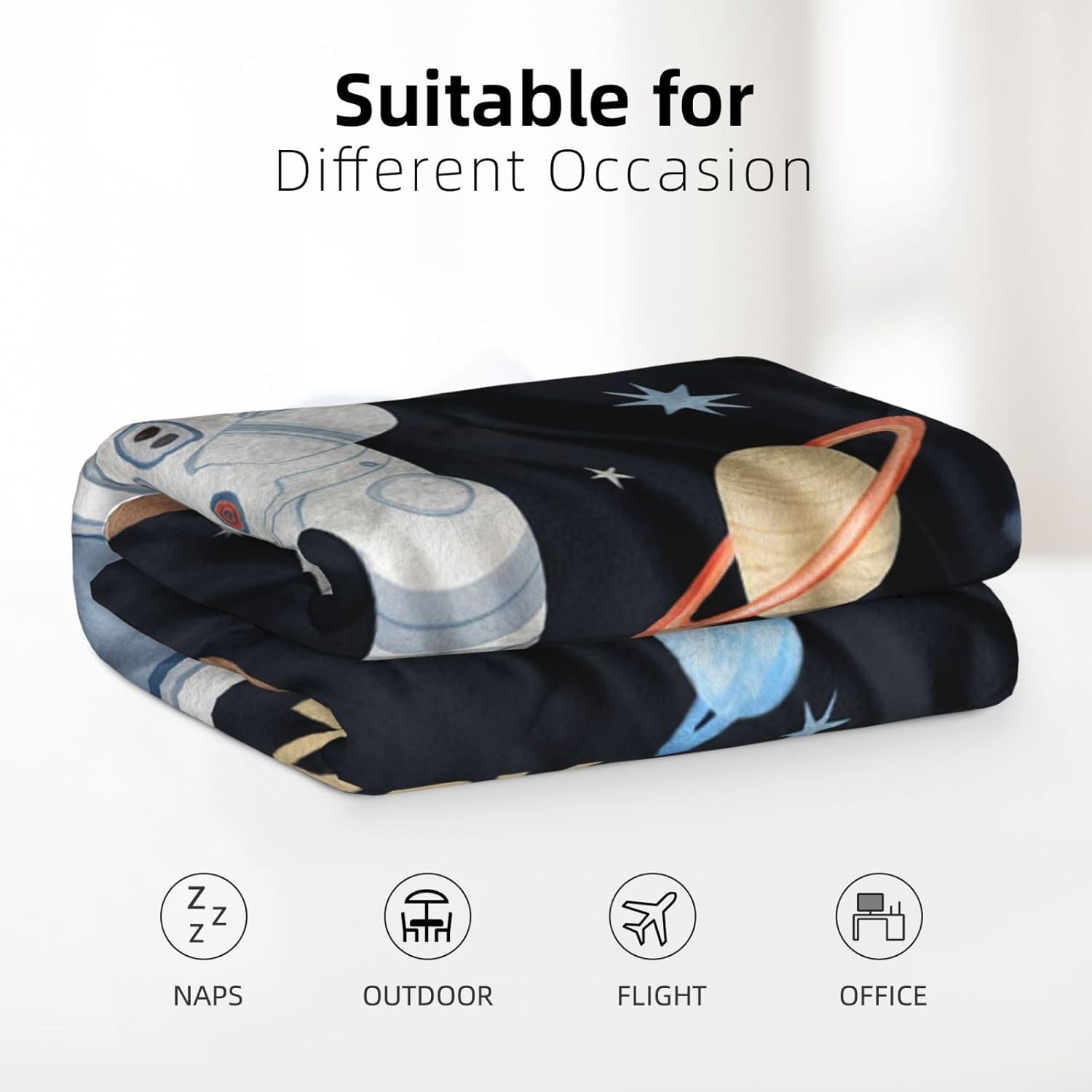 ADIKJXQH Manta espacial personalizada para niños, manta con nombre personalizada para niños y niñas, manta de astronauta personalizada, regalo para