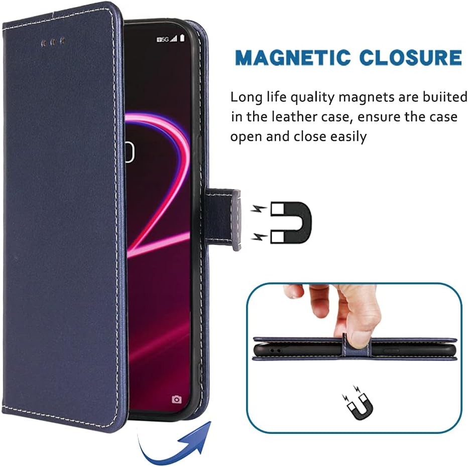Compatible con T-Mobile Revvl 4 – Funda tipo cartera con correa para la muñeca, soporte para tarjetas, accesorios celulares, fundas para teléfono