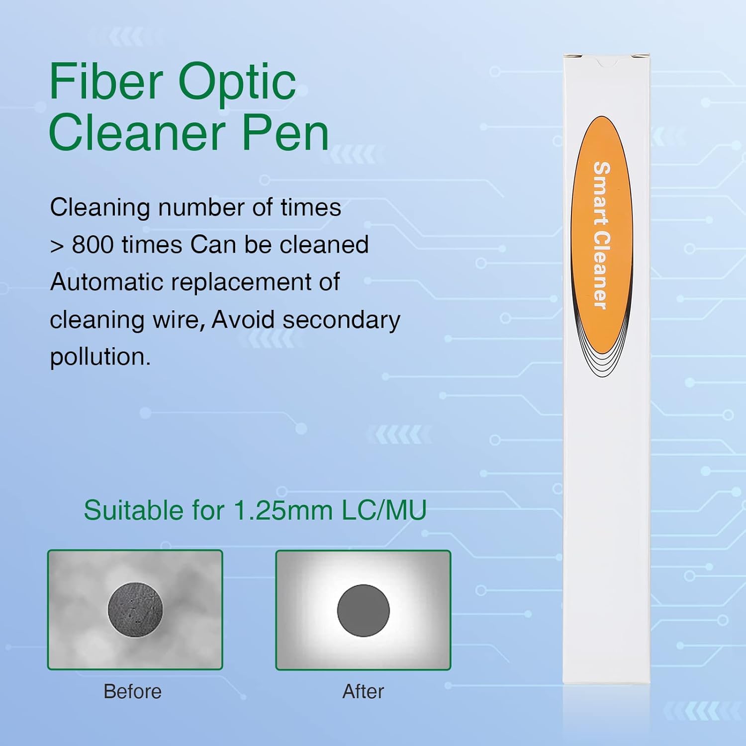 La pluma del limpiador de fibra óptica limpia el conector del LC de 4.1 ft m más de 800 veces