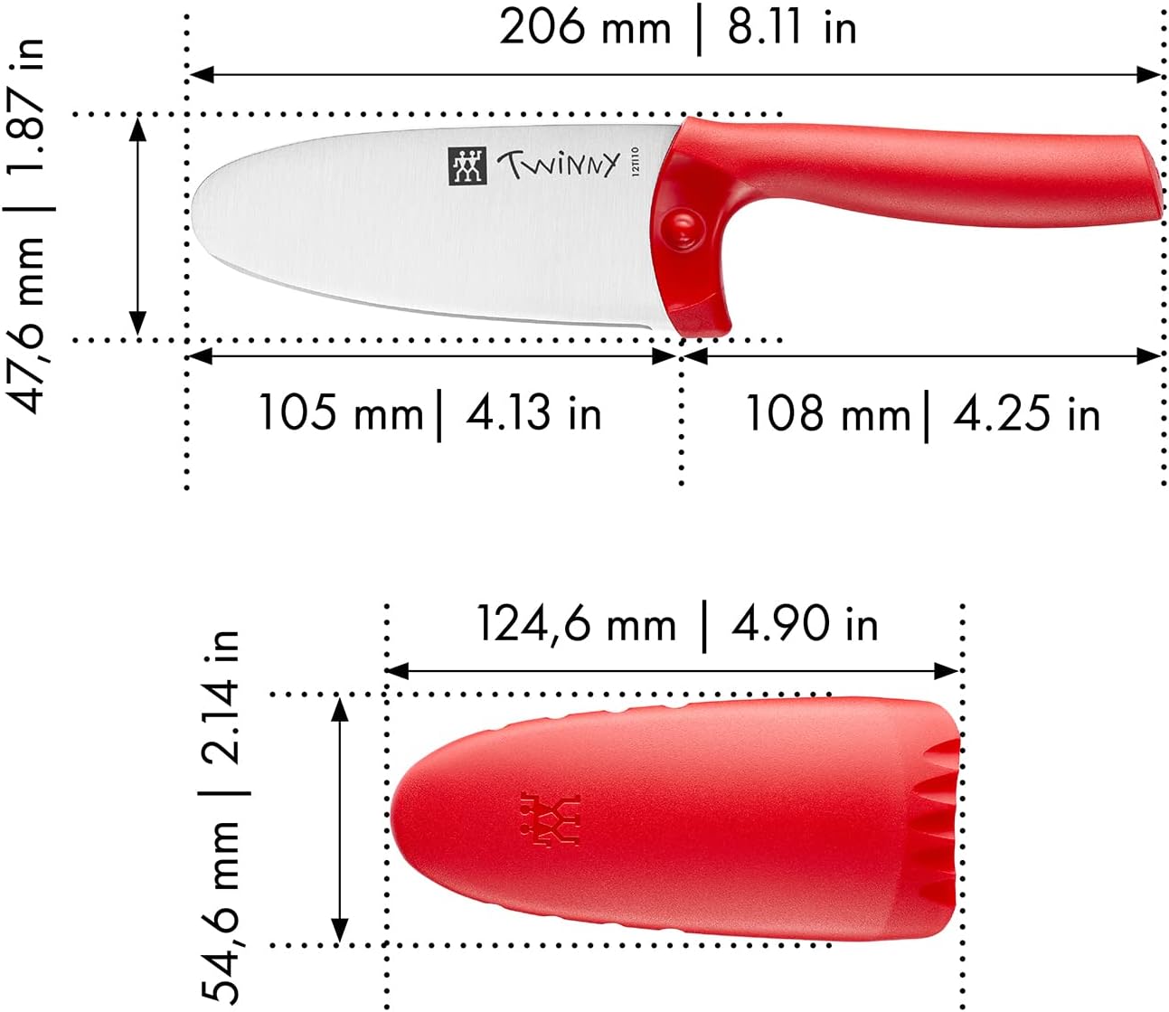 ZWILLING TWINNY – Cuchillo de chef para niños, color rojo