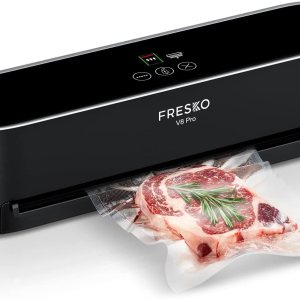 FRESKO Máquina selladora al vacío completamente automática manos libres automática de detección de humedad secahúmeda sellador de alimentos con 10 FRESKO Máquina selladora al vacío completamente automática manos libres automática de detección de humedad secahúmeda sellador de alimentos con 10