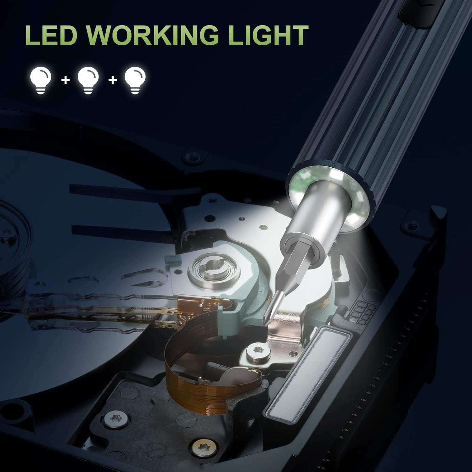 KeeKit Destornillador eléctrico de precisión, destornillador eléctrico portátil 36 en 1 con 30 bits, kits de herramientas de reparación recargables