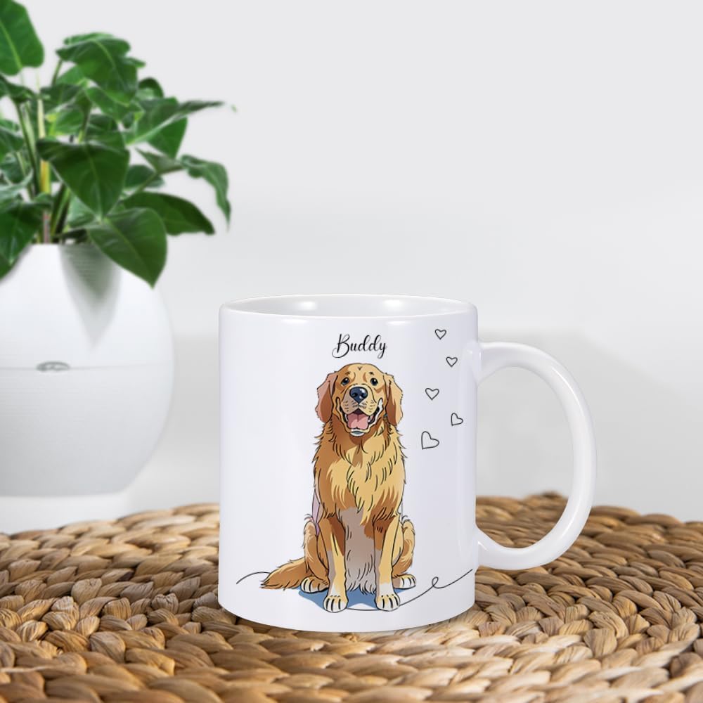 Taza de café personalizada para perro, taza de café personalizada de 11 onzas, taza de café personalizada con nombre de foto de mascota, regalos