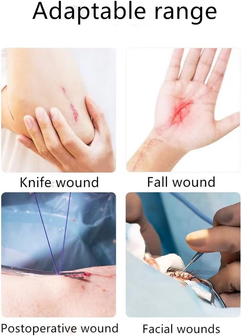 Cierres de heridas de emergencia, vendajes adhesivos para cortes y heridas sin puntadas, imprescindibles para kit de primeros auxilios, kit de