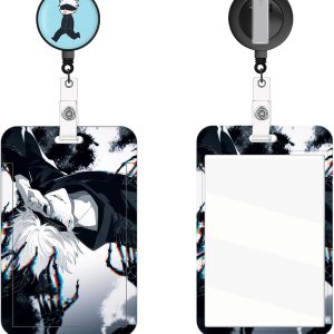Soporte para insignia de anime con carrete retráctil, soporte para tarjeta de identificación de anime con clip retráctil con clip de cocodrilo Gojo Soporte para insignia de anime con carrete retráctil, soporte para tarjeta de identificación de anime con clip retráctil con clip de cocodrilo Gojo