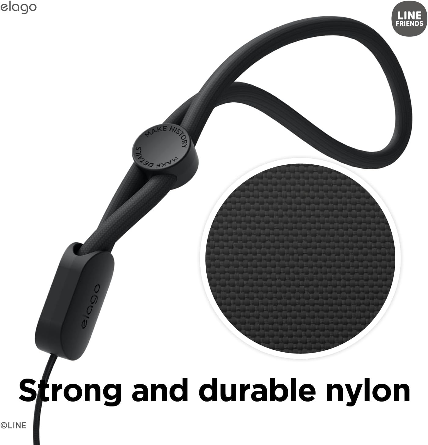 elago l LINE – Funda transparente con cordón compatible con AirPods Pro 2, protección duradera de cuerpo completo, reducción del amarilleo,