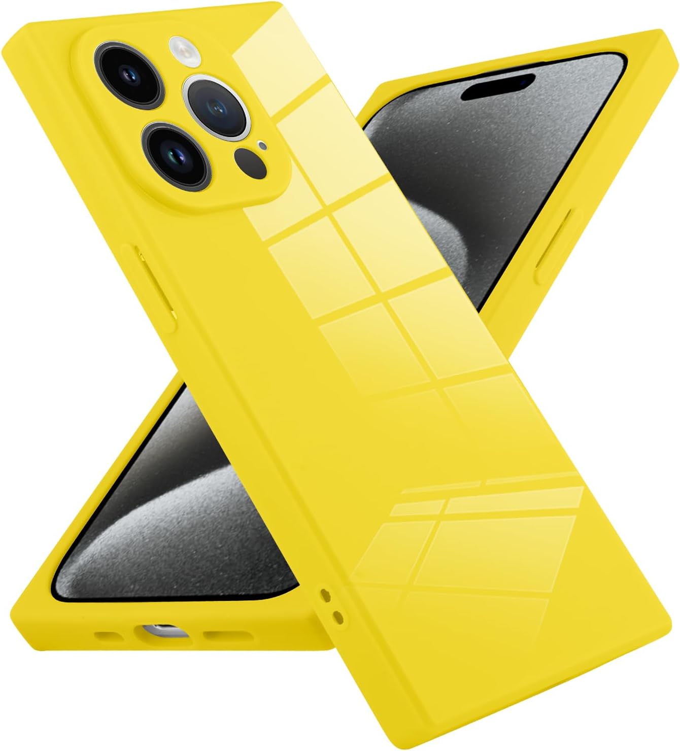 BITOBE Diseñada para iPhone 15 Pro Max, funda cuadrada linda para mujeres, niñas y hombres, funda protectora suave de TPU inalámbrico de 6.7