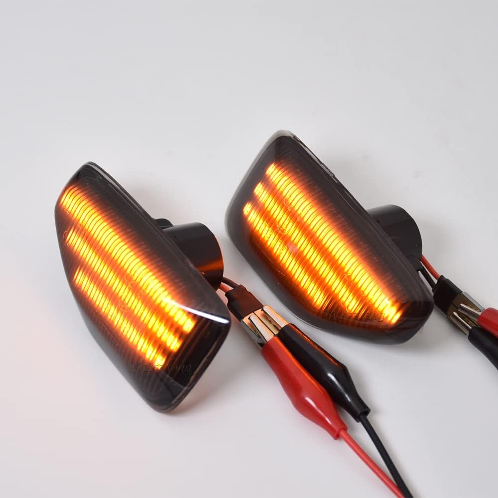 Malcayang Señal de giro lateral LED ámbar para Dacia Logan MCV II Sandero Stepway II Duster II 2012-2022 (negro)